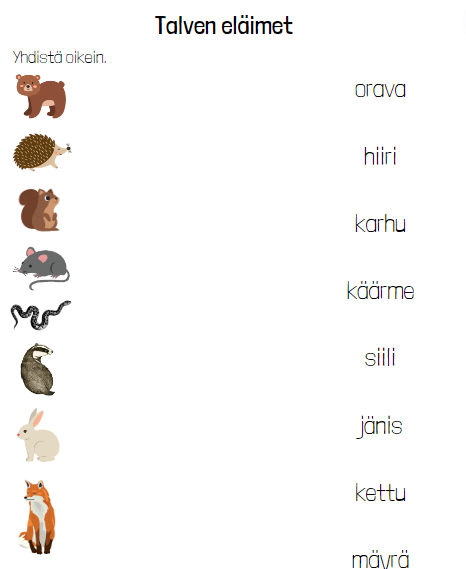 Talven eläimiä – 
